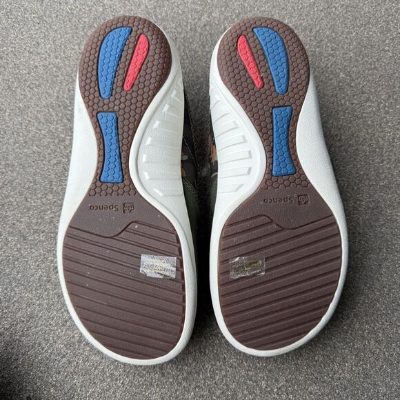 Spenco Women's Casual Suede Leather Mule Green Camo 7.5 Orthotic Recovery Shoes - Picture 3 of 5